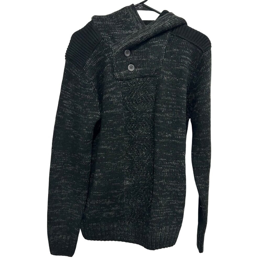 Amongst Others NEW Mens Hooded Knit Sweater Shawl Collar Sz Medium